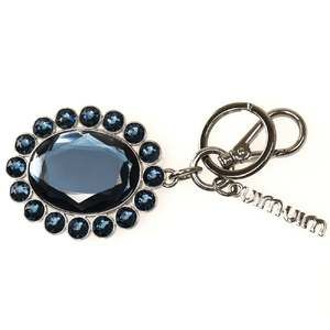Miu Miu Trick Key Chain Ring Bag Charm Crystal Rhinestone Dark